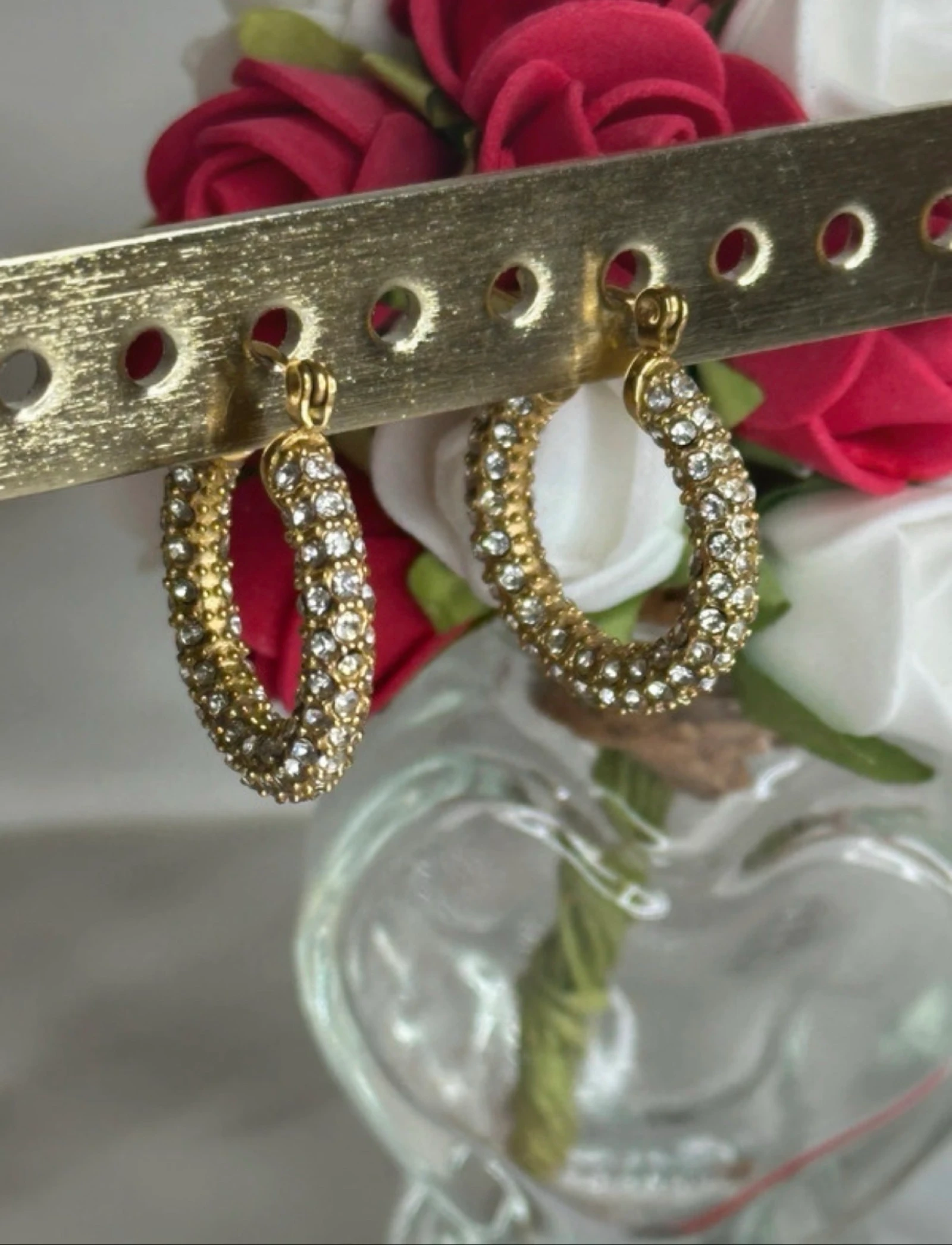 Créoles Grossas com Strass Dourado - Novas – photo 2